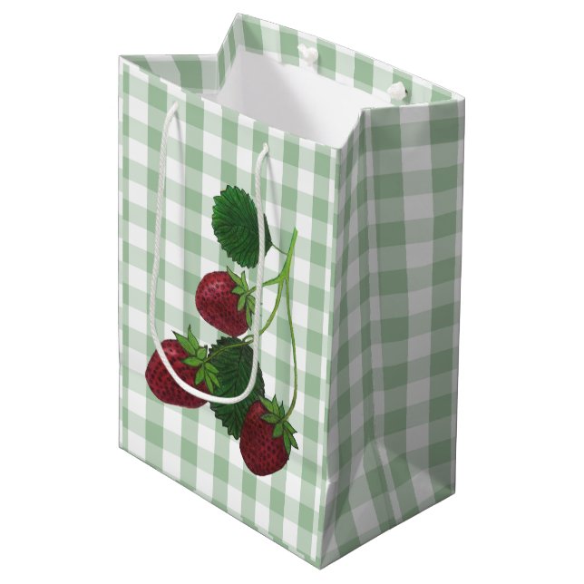 Moyen Sac cadeau fraise (Devant Angle)