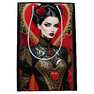 Moyen Sac cadeau Imaginaire Red et Black Goth Lady