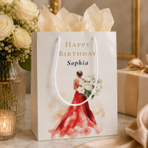 Sac Cadeau Luxueux Robe Rouge Anniversaire