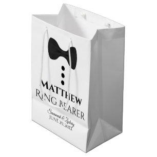 Moyen Sac cadeau Mariage à ceinture avec Cravate noire