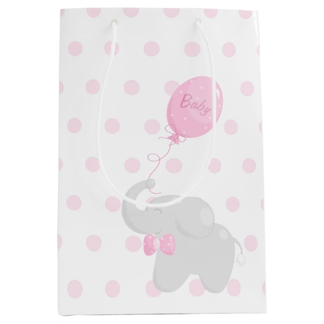 Moyen Sac cadeau mignon Baby shower (Devant)