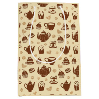 Moyen Sac cadeau motif café