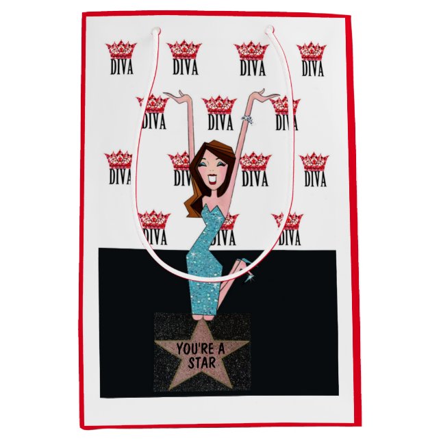 Moyen Sac cadeau Personalioze DIVA (Devant)