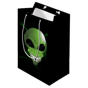 Moyen Sac cadeau personnalisé Alien vert