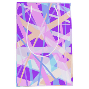 Moyen Sac cadeau Pink Purple Abstrait Géométrique