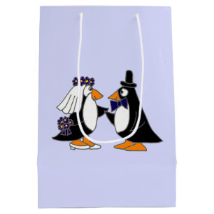 Moyen Sac cadeau pour mariée et mariée de pingouin drôle