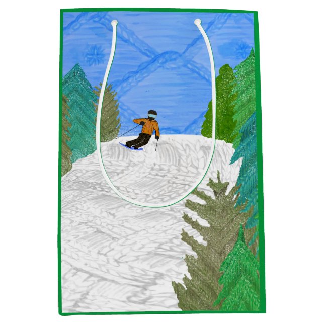 Moyen Sac cadeau pour skieur (Devant)
