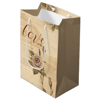 Moyen Sac cadeau Romance Vintage Floral