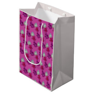 Moyen Sac cadeau Rose Motif Trois couleurs
