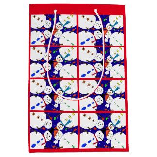 Moyen Sac cadeau Snowman