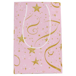 Moyen Sac cadeau Starlight - Sac cadeau Rose & Gold Star