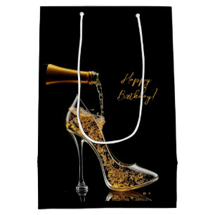 Moyen Sac cadeau Stiletto et vin mousseux