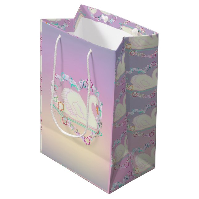 Moyen Sac cadeau Swan Princess (Devant Angle)