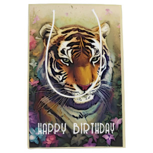 Moyen Sac cadeau texte Tiger personnalisé