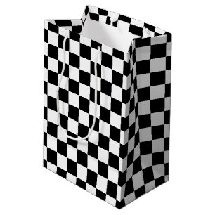 Moyen Sac Checkered noir et blanc audacieux de cadeau