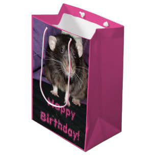 Moyen Sac de cadeau d'anniversaire de rat d'abruti