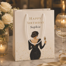 Sac de cadeau d'anniversaire personnalisé élégant