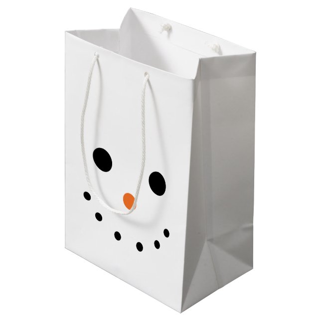 Moyen Sac de cadeau de bonhomme de neige (Devant Angle)