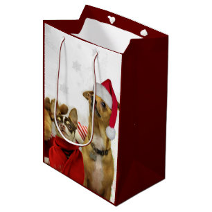 Moyen Sac de cadeau de chiwawas de Noël