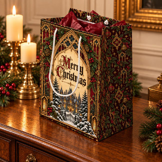 Moyen Sac de cadeau de Noël gothique victorien