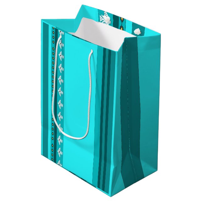 Moyen Sac de cadeau de turquoise de Thunderbird de Natif (Devant Angle)
