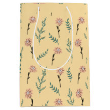 Sac en papier cadeau à motif botanique Pastel Wild