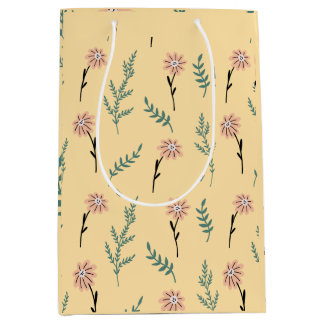 Moyen Sac en papier cadeau à motif botanique Pastel Wild