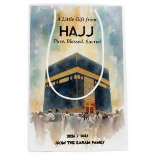 Moyen Sac personnalisé Hajj Mubarak, cadeau de retour de