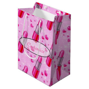 Moyen Sac rose de cadeau d'amant de rouge à lèvres