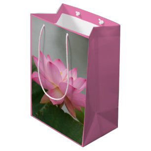 Moyen Sac rose de cadeau de fleur de Lotus