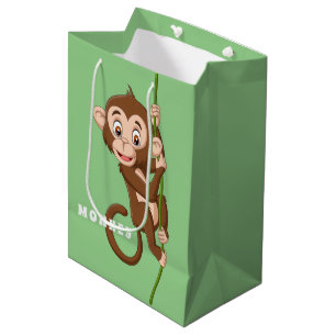 Moyen Singe sur un sac cadeau design de vigne
