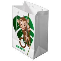 Singe sur un sac cadeau design de vigne
