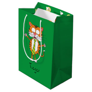 Moyen Tieger Tiger porter un sac cadeau à cravate drôle