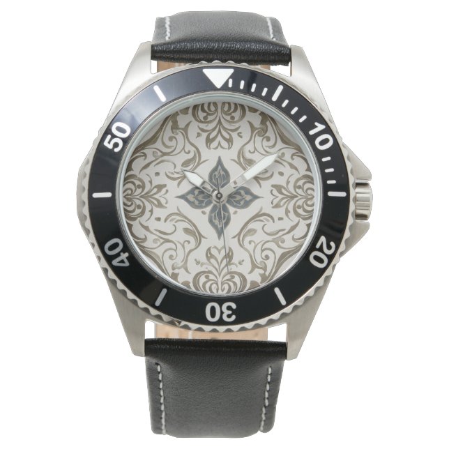 Mozaik Blue Gray Muster eWatch Armbanduhr (Vorderseite)