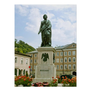 Mozart-Denkmal in Salzburg, Österreich Poster
