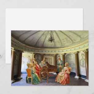 Mozart Jouer à la carte de vacances à plat Harpsic