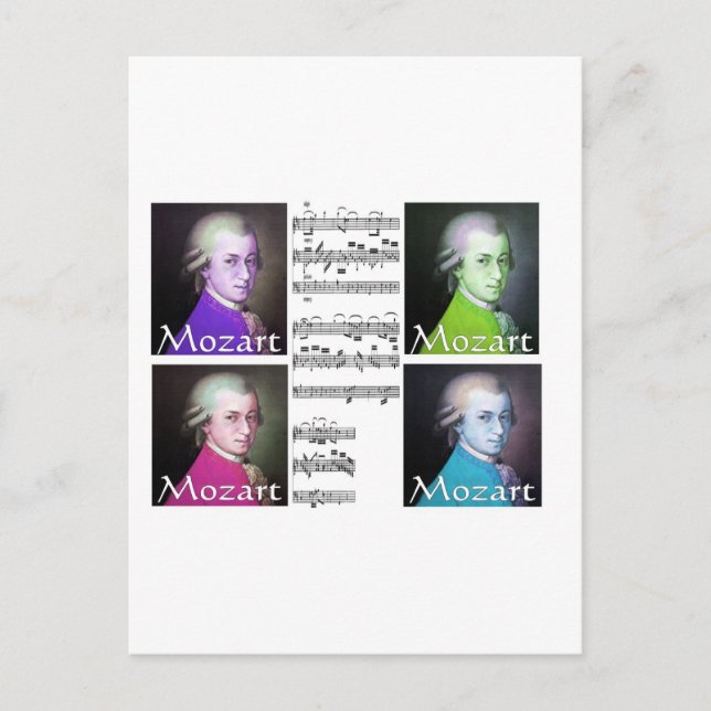 Mozart Lovers Geschenke Postkarte (Vorderseite)