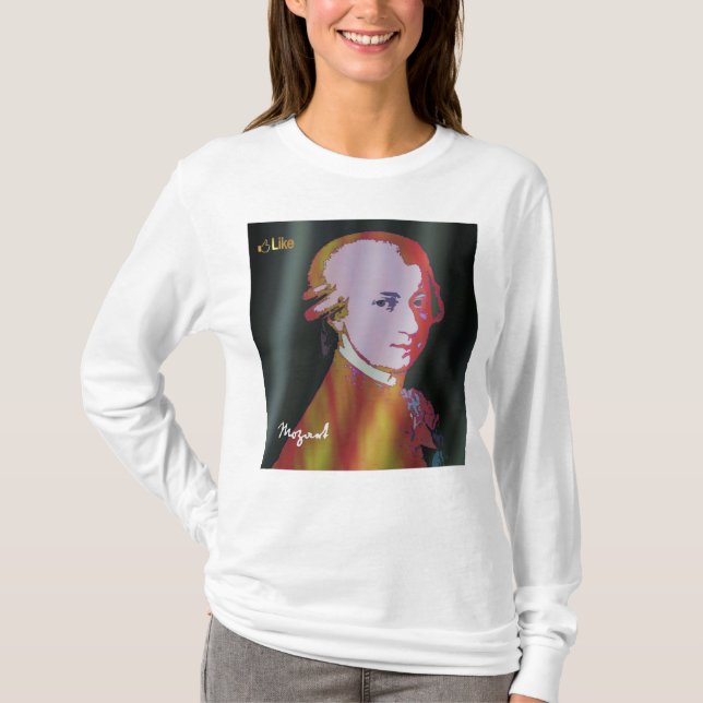 Mozart mit "Wie"-grafischem T - Shirt (Vorderseite)