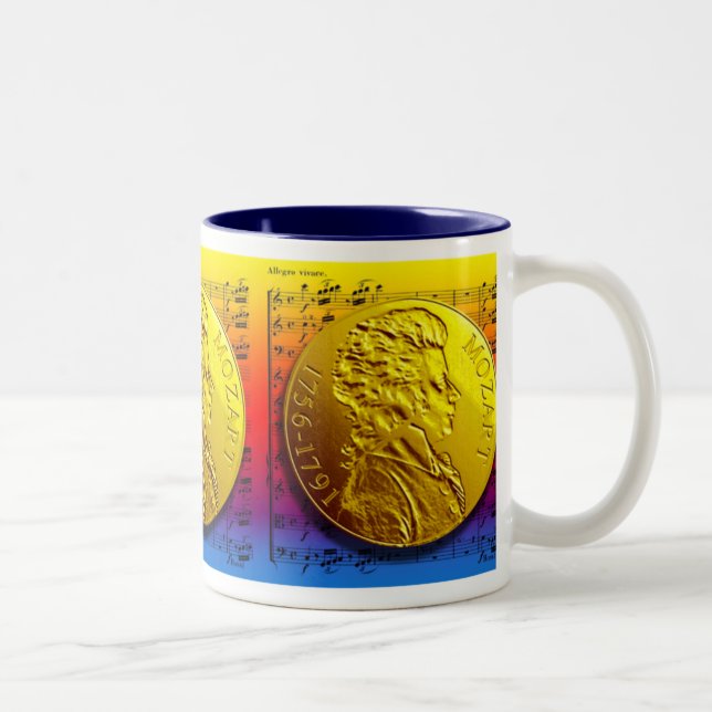 MOZART-REGENBOGEN-MEDAILLON-TASSE ZWEIFARBIGE TASSE (Rechts)