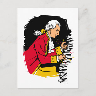 Mozart spielt Klavier Postkarte