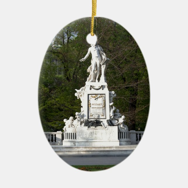 Mozart-Statue Keramik Ornament (Vorne)