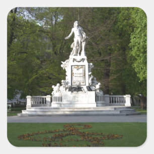 Mozart-Statue Quadratischer Aufkleber