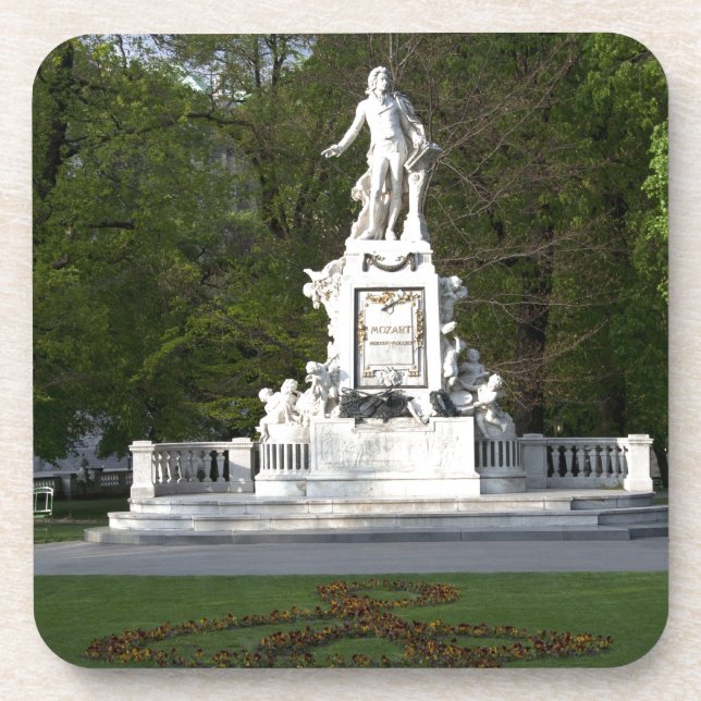 Mozart-Statue Untersetzer (Vorderseite)