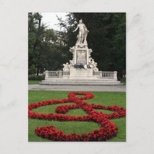 Mozart statue wien postkarte