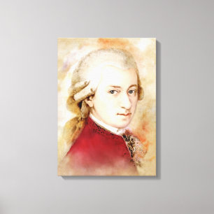 Mozart sur toile - Style aquarelle