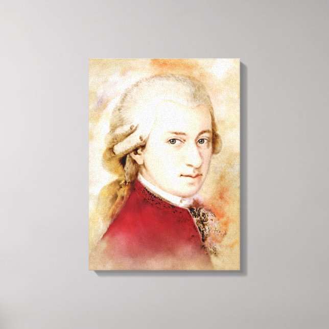 Mozart sur toile - Style aquarelle (Recto)