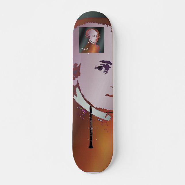 Mozart und Klarinettenskateboard Skateboard (Vorne)