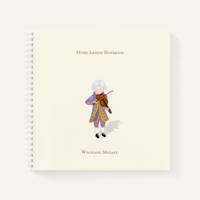 Mozart Violine Personalisiert Musikerin Notizbuch (Vorderseite)