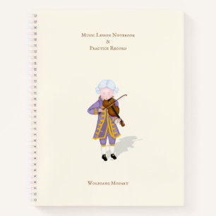 Mozart Violine Personalisiert Musikerin Notizbuch