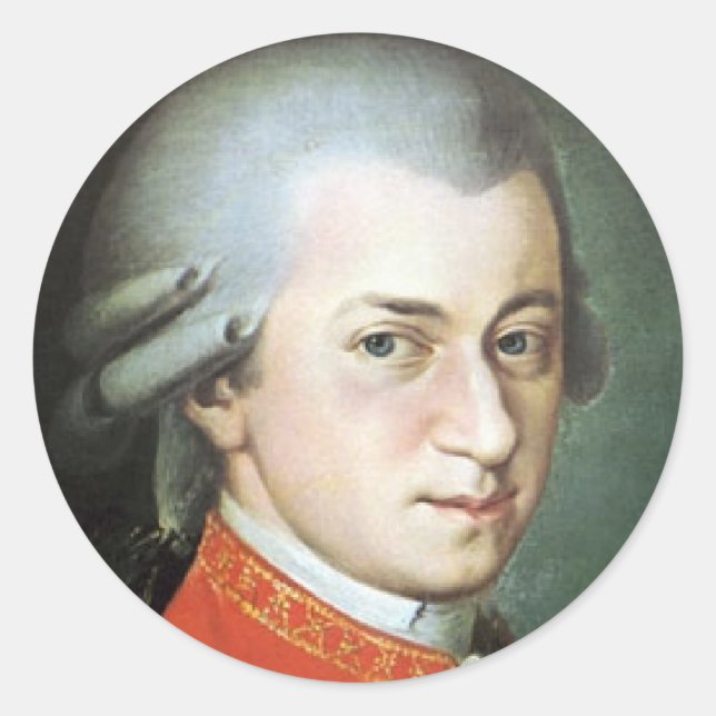 Mozartgeschenke für Musikfans Runder Aufkleber (Vorderseite)